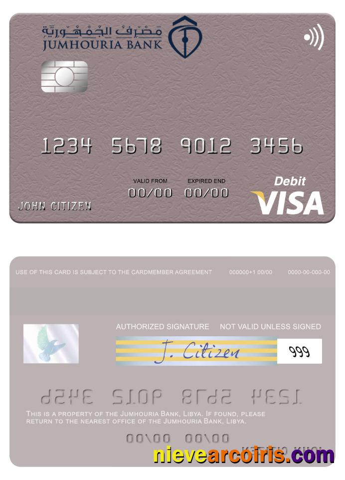 Libya Jumhouria Bank visa debit card